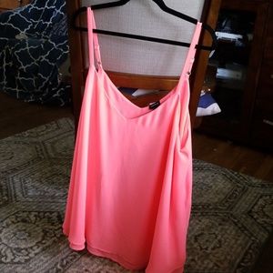 Torrid hot pink strappy blouse size 3